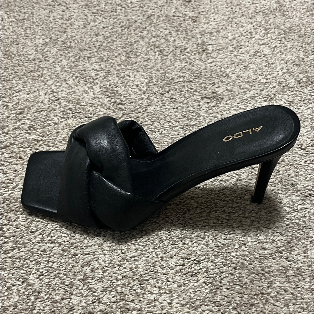 ALDO Black Knotted Mules - Picture 2 of 4